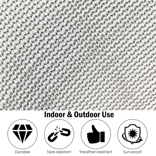 Topbuy 12/14/15/16FT Enclosure Net Trampoline Replacement Safety Net W/ Zipper & Buckle