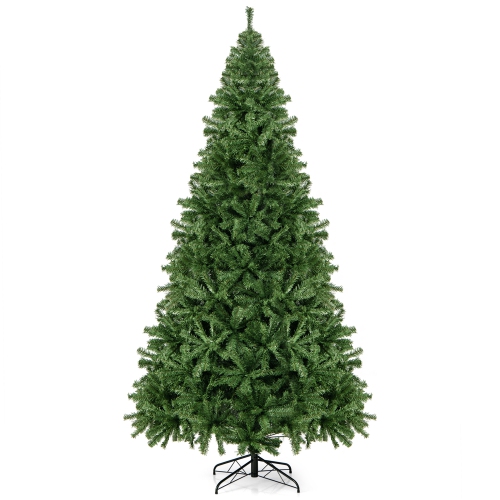 Gymax 6/7.5/9 ft Unlit Artificial Christmas Tree Hinged Spruce Xmas Tree w/ Metal Stand
