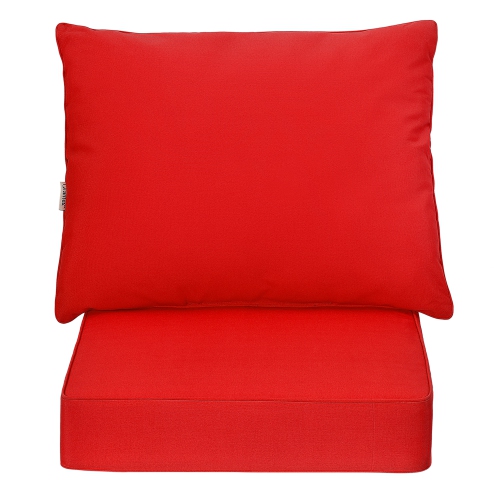 Gymax 2PCS Deep Seat Chair Cushion Pads Set Indoor Outdoor W/ Rope Belts