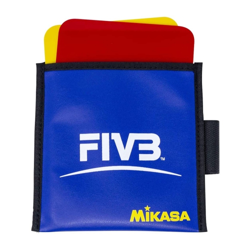 Mikasa VK Cartes D'Arbitre Pour Volleyball - Cartes de Pénalité et D'Avertissement Approuvées Par FIVB Avec Porte-Étui En Cuir