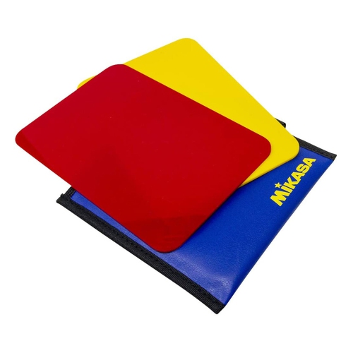 Mikasa VK Volleyball Referee Cards - FIVB Approved Penalty & Warning Cards With Leather Case Holder