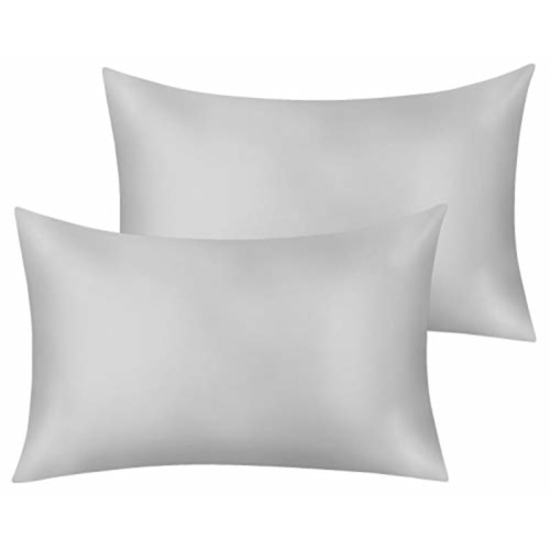 JINAMART  Silky Satin Pillowcase - Ultra-Soft Satin Pillow Cases for Hair And Skin | Hypoallergenic Pillows Case \w Hidden Zipper Closure (Silver