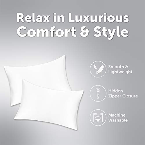 JINAMART Silky Satin Pillowcase - Ultra-Soft Satin Pillow Cases for Hair and Skin | Hypoallergenic Pillows Case with Hidden Zipper Closure