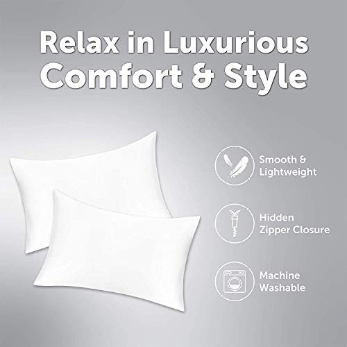 JINAMART Silky Satin Pillowcase - Ultra-Soft Satin Pillow Cases for Hair and Skin | Hypoallergenic Pillows Case with Hidden Zipper Closure
