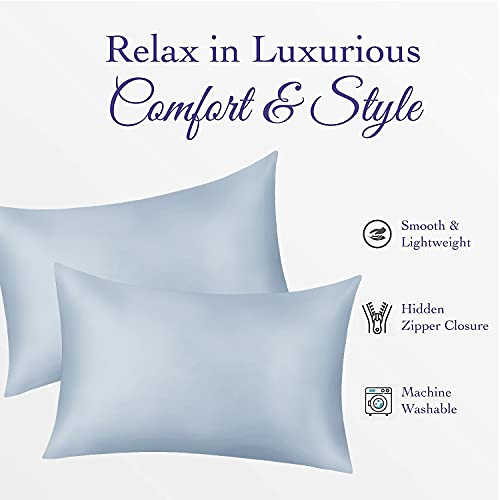 Jinamart Silky Satin Tickowcase - Cas d'oreiller en satin ultra-doux pour cheveux et peau | Étui d'oreillers hypoallergéniques avec fermeture à