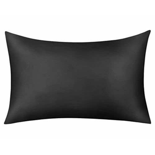 JINAMART  Silky Satin Pillowcase - Ultra-Soft Satin Pillow Cases for Hair And Skin | Hypoallergenic Pillows Case \w Hidden Zipper Closure (Black