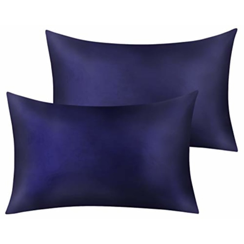 JINAMART  Silky Satin Pillowcase - Ultra-Soft Satin Pillow Cases for Hair And Skin | Hypoallergenic Pillows Case \w Hidden Zipper Closure (Dark Blue