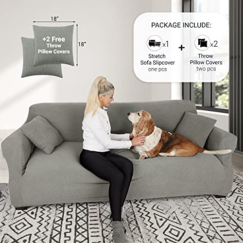 Jinamart Slipcover Stretch Elastic Couch Cover Sofa 4 Seat, 1-Piece