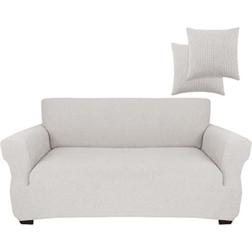 Jinamart Loveseat Slipcover Stretch Elastic Couch Cover Sofa 2 Seat, 1-Piece