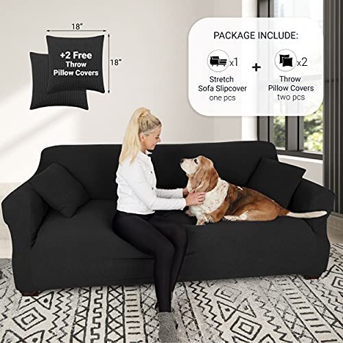 Jinamart Slipcover Stretch Elastic Couch Cover Sofa 4 Seat, 1-Piece