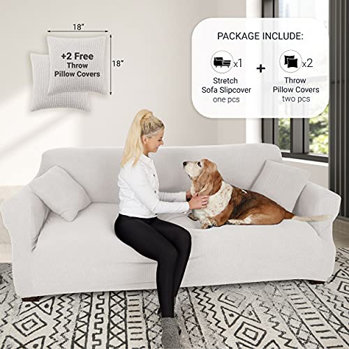 Jinamart Slipcover Stretch Elastic Couch Cover Sofa 3 Seat, 1-Piece
