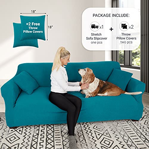 Jinamart Slipcover Stretch Elastic Couch Cover Sofa 4 Seat, 1-Piece