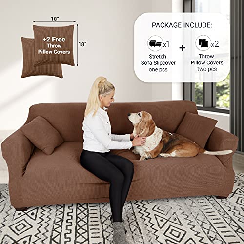Jinamart Slipcover Stretch Elastic Couch Cover Sofa 3 Seat, 1-Piece