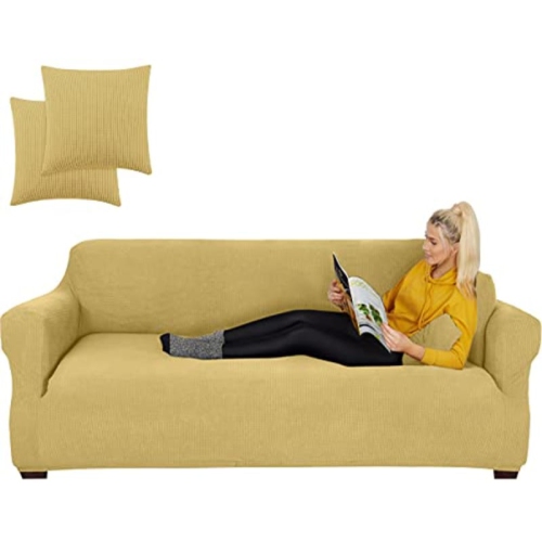Jinamart Slipcover Stretch Elastic Couch Cover Sofa 4 Seat, 1-Piece
