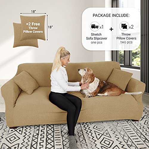 Jinamart Loveseat Slipcover Stretch Elastic Couch Cover Sofa 2 Seat, 1-Piece