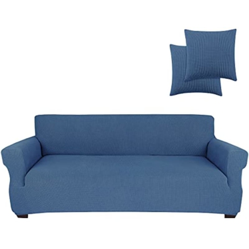 JINAMART  Slipcover Stretch Elastic Couch Cover Sofa 4 Seat, 1-Piece (Blue/white Porcelain, X-Large)
