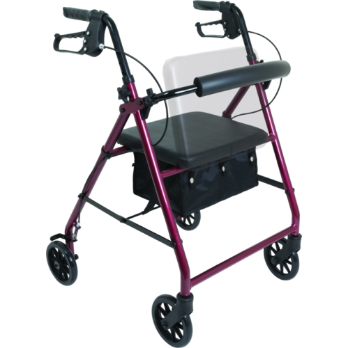 PROBASICS  "aluminum Rollator, 6"" Wheels, Burgundy"