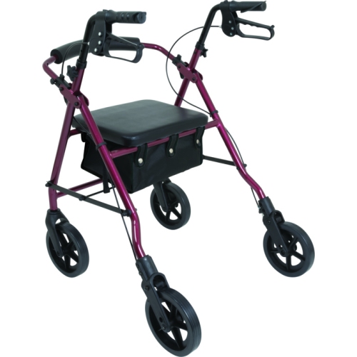 PROBASICS  "aluminum Rollator, 8"" Wheels, Burgundy"
