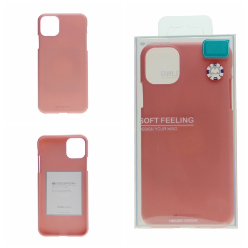 TopSave Goospery Soft Feeling Jelly Silky Slim Bumper Case For iPhone 13 Mini, Pink