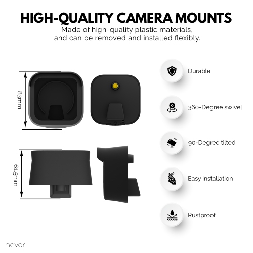 Navor 3 Pack 360 Degree Adjustable Blink Camera Wall Mounts, Weatherproof Protective Housing Cover with 1 Blink Sync Module 2 Outlet Mount for