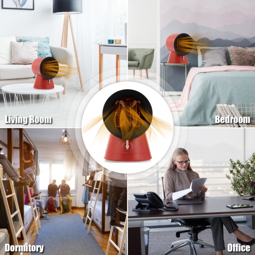 Topbuy 1500W Portable Electric PTC Ceramic Space Heater Heating Fan Red/White