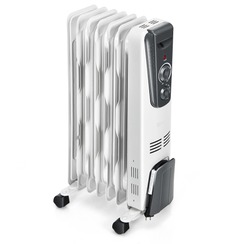 Topbuy 1500W Oil Filled Radiator 5.7 Fin Thermostat Room Radiant Electric Space Heater