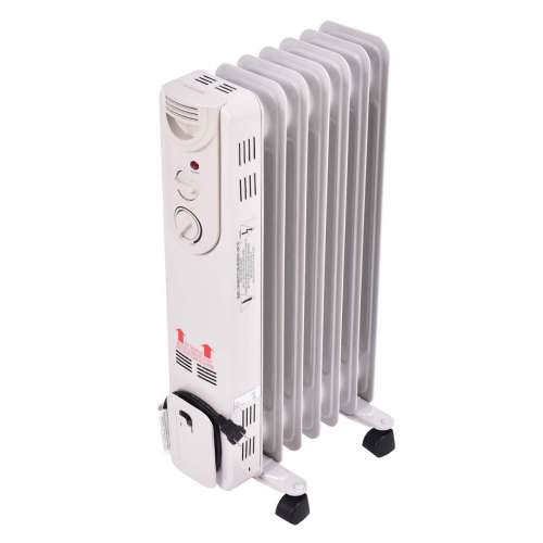 Topbuy 1500W Oil Filled Radiator 5-Fin Thermostat Room Radiant Electric Space Heater