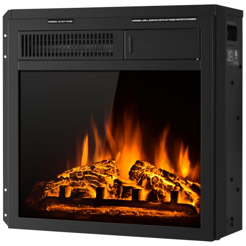 Topbuy 18" Recessed Electric Fireplace Indoor Heater with Remote Control 750w/1500w mode Adjustable Flame