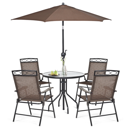 Topbuy 4PCS Folding Camping Chair Patio Chairs for Backyard, Garden, Beach with Armrest & Backrest