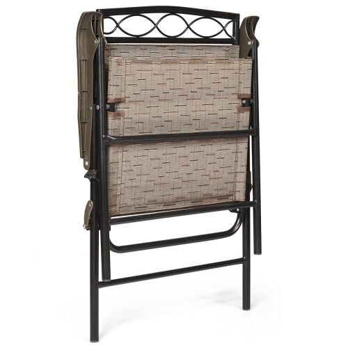 Topbuy 4PCS Folding Camping Chair Patio Chairs for Backyard, Garden, Beach with Armrest & Backrest