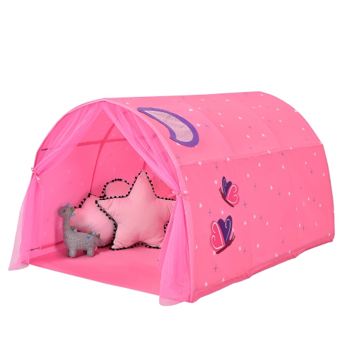 Costway Kids Bed Tent Play Tent Portable Playhouse Twin Sleeping w/ Carry Bag