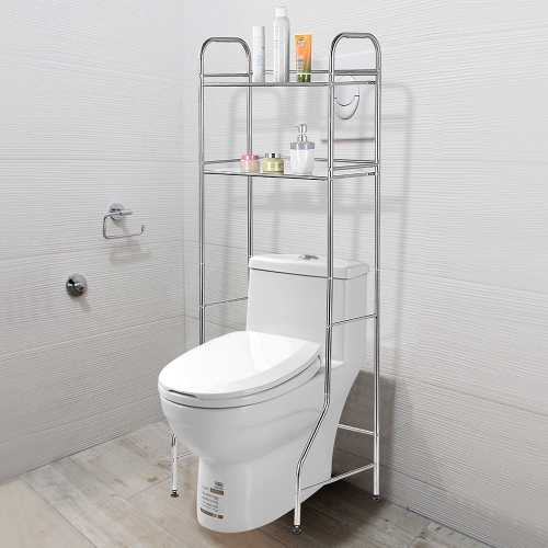 SortWise 2-Tier Bathroom Shelf Over The Toilet Storage Rack Space Saver Unit Shelf