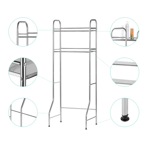 SortWise 2-Tier Bathroom Shelf Over The Toilet Storage Rack Space Saver Unit Shelf