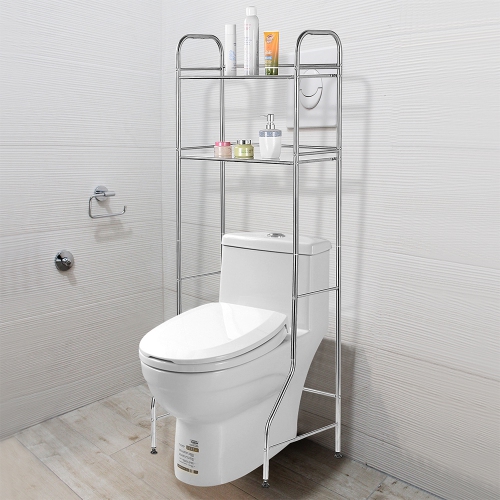 SortWise 2-Tier Bathroom Shelf Over The Toilet Storage Rack Space Saver Unit Shelf