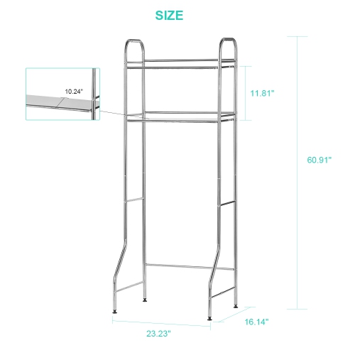 SortWise 2-Tier Bathroom Shelf Over The Toilet Storage Rack Space Saver Unit Shelf
