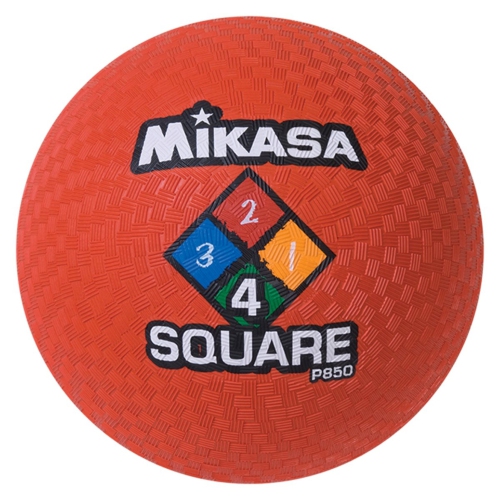 MIKASA  P850 Outdoor Foursquare Ball - Rubber Playground Ball In Red