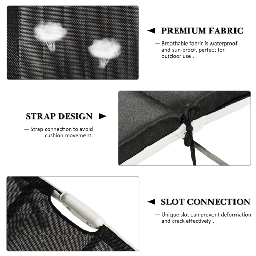 Topbuy Cushioned Folding Chaise Lounge Chair Adjustable Recliner Black/ Turquoise/ Gray