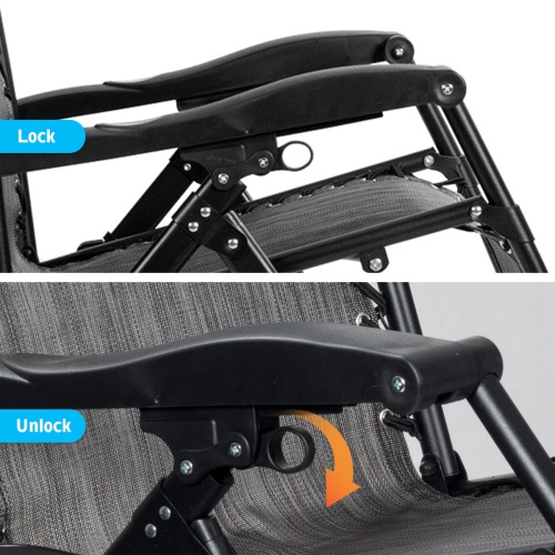 Topbuy Oversized Zero Gravity Lounge Chair Folding Recliner w/ Cup Holder & Pillow Navy Blue Wine Beige Black