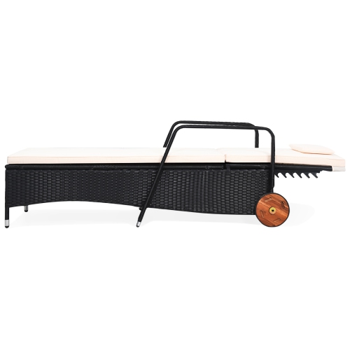 Topbuy Adjustable Rattan Outdoor Reclining Patio Rattan Cushioned Lounge