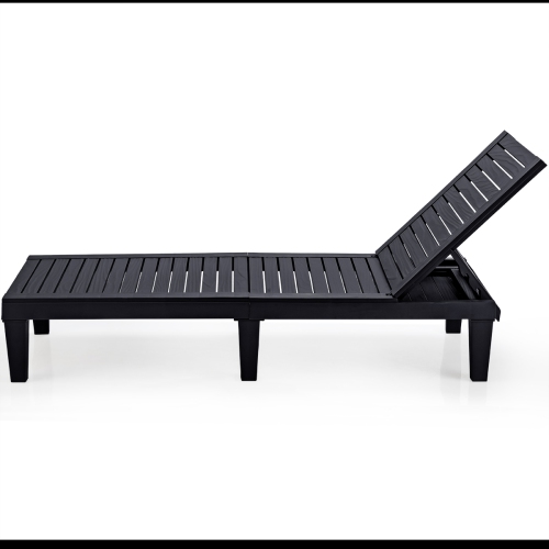 Topbuy Patio Lounge Chair Chaise Recliner Adjustable Backrest Outdoor&Indoor Black/ Brown