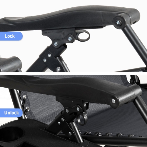 Topbuy Oversized Zero Gravity Lounge Chair Folding Recliner w/ Cup Holder & Pillow Navy Blue Wine Beige Black