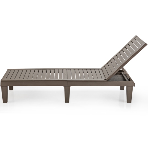 Topbuy 2 PCS Patio Lounge Chair Chaise Recliner Adjustable Backrest Outdoor&Indoor Black/ Brown