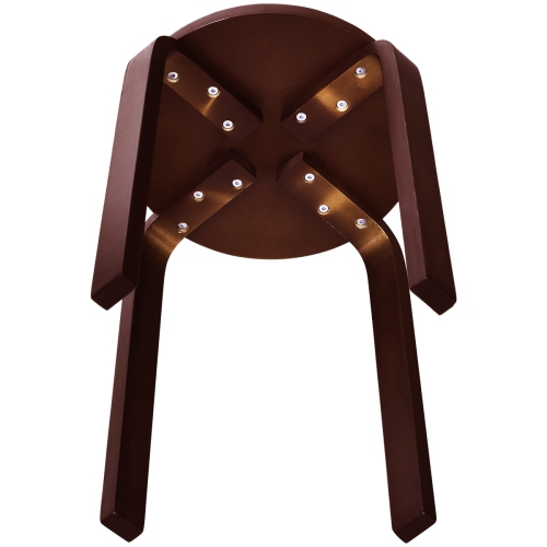 Topbuy 4PCS Stacking Bentwood Stool Round Dining Chair Backless Bar Stool Dark Coffee
