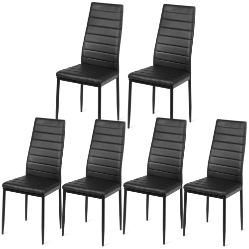 TOPBUY  Set Of 6 Dining Chairs High Back Kitchen Home Furniture, Pvc