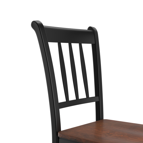 Topbuy Dining Chair Armless Wooden Back Kitchen Restaurant Side Chair Set of 4, Black