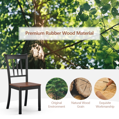 Topbuy Dining Chair Armless Wooden Back Kitchen Restaurant Side Chair Set of 4, Black