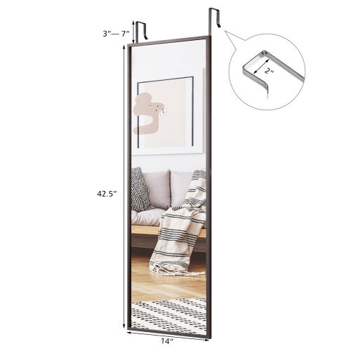 Costway Door Wall Mounted Mirror Full Length Hanging Mirror Bedroom Bathroom