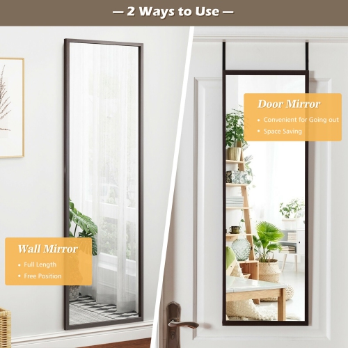 Costway Door Wall Mounted Mirror Full Length Hanging Mirror Bedroom Bathroom