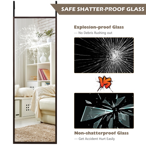 Costway Door Wall Mounted Mirror Full Length Hanging Mirror Bedroom Bathroom