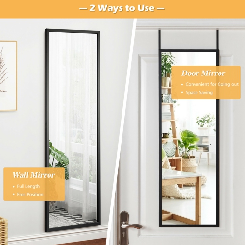 Costway Door Wall Mounted Mirror Full Length Hanging Mirror Bedroom Bathroom
